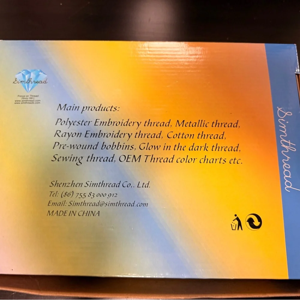 Simthread High Quality Embroidery Thread Set - Picture 3 of 3